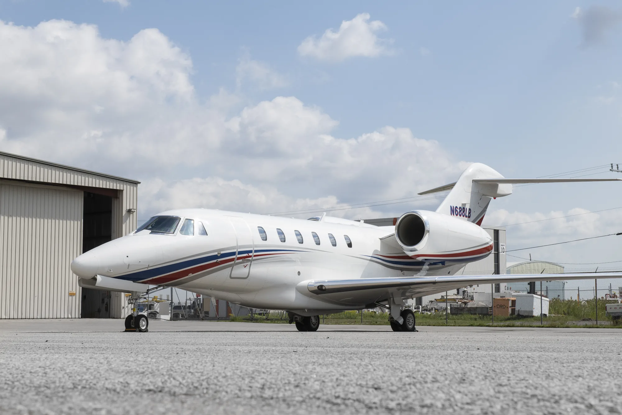 Cessna Citation X N688LB on the ramp, available for fractional ownership with Jet Corp