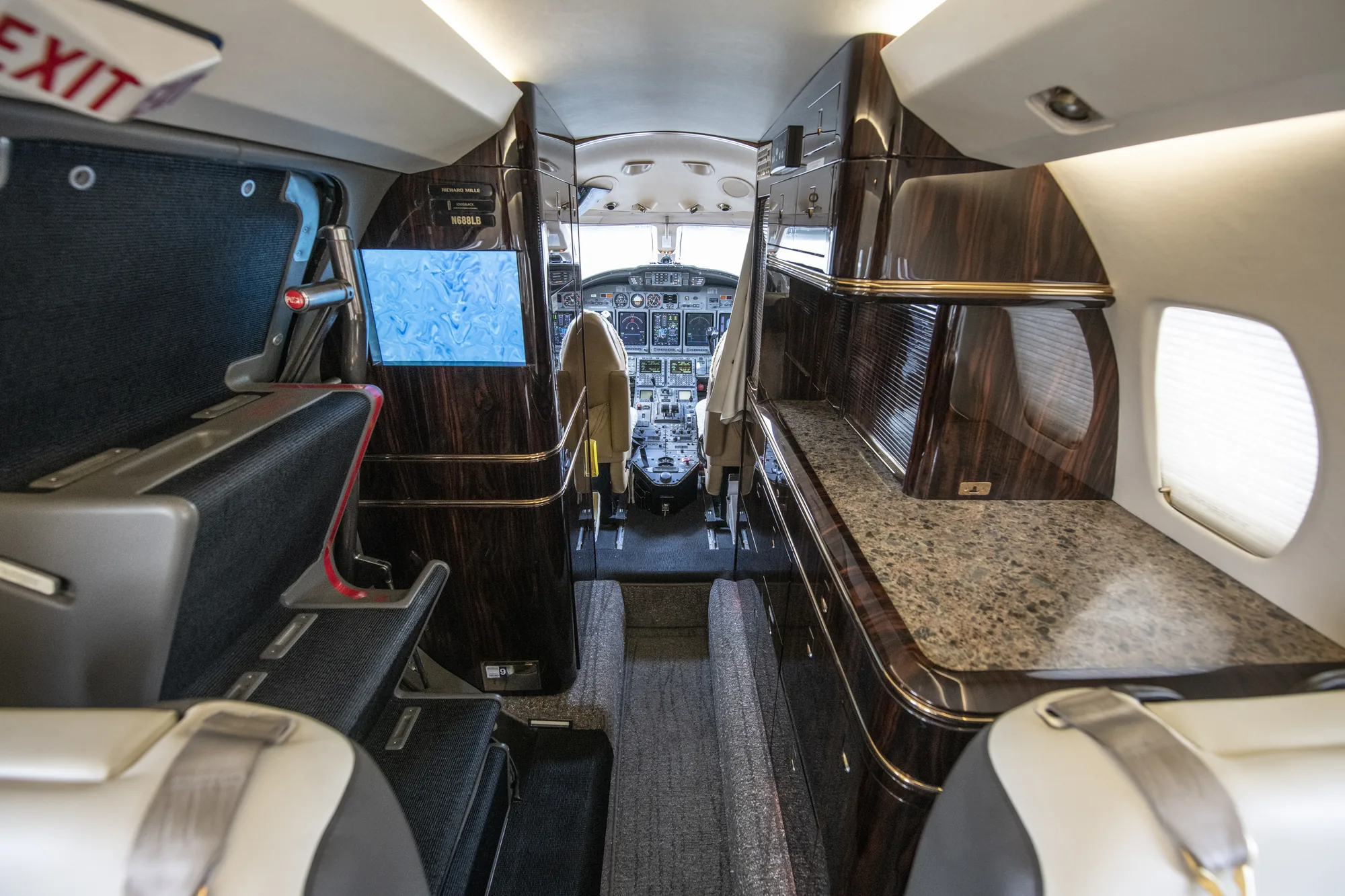 Citation X forward cabin looking through to the flight deck