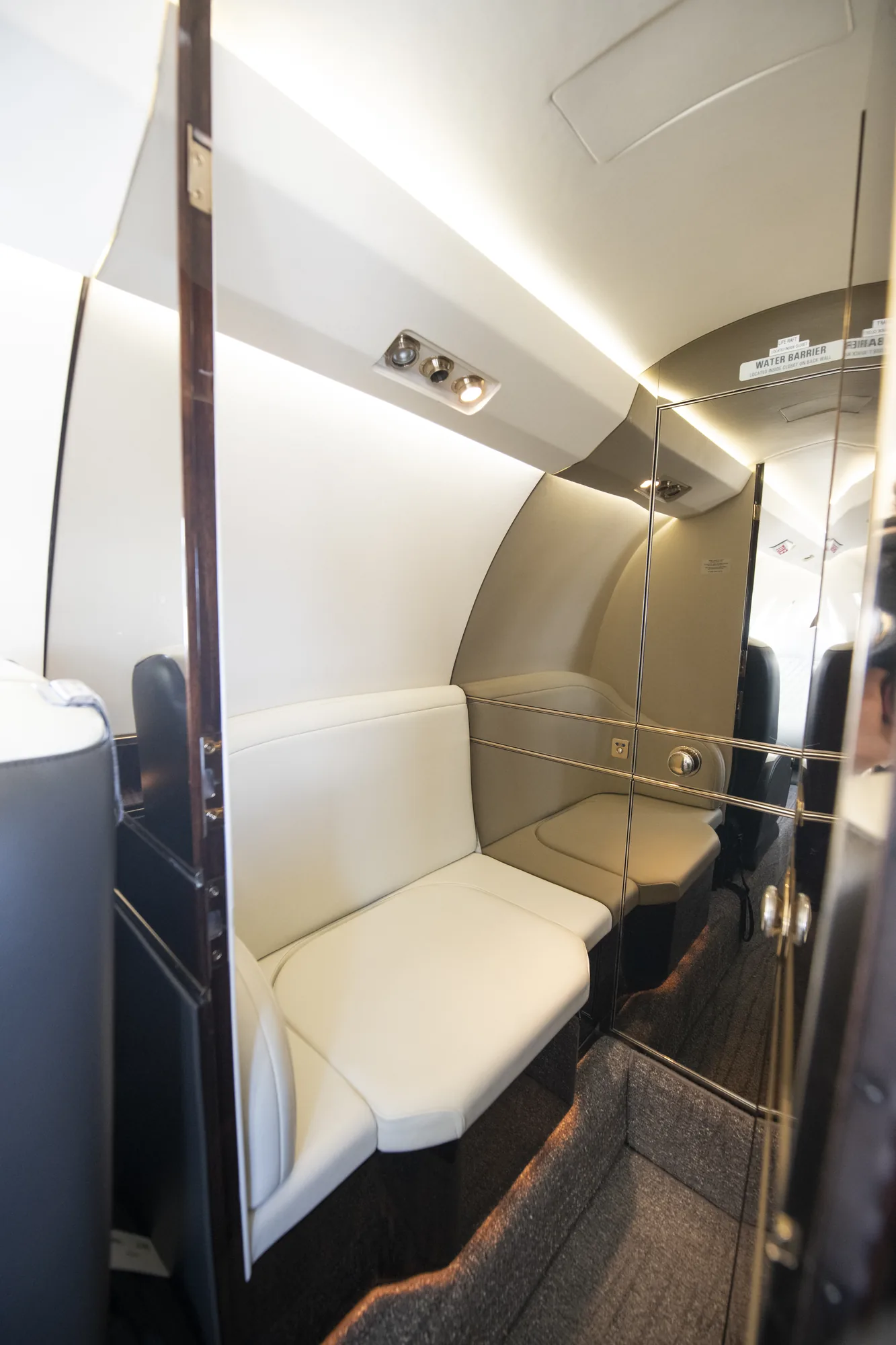 Citation X aft lavatory with mirrored door