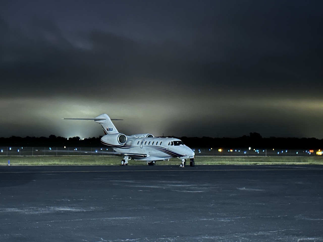 Business jet at dusk, work with the Jet Corp team